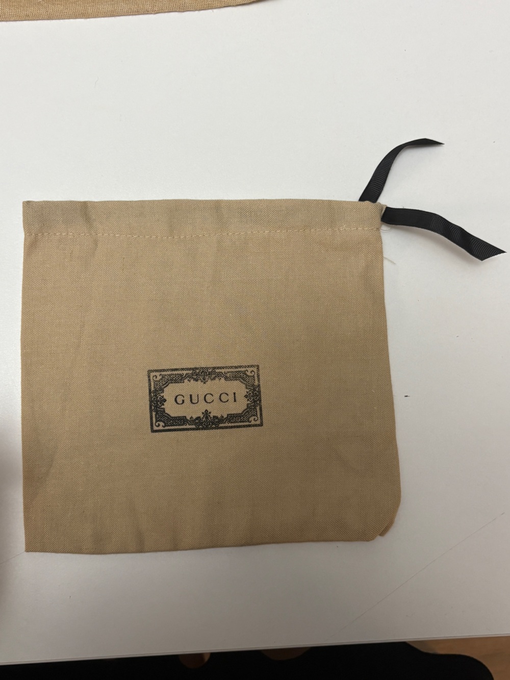 Gucci Beige and Black Branded Storage Pouch